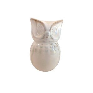 Vintage 1970's Ceramic Owl Figurine Vase Pencil Holder 4.5" x 2" Hand Painted